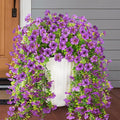 Artificial Hanging Flowers Plants for Outdoor Spring Summer Decoration, 2PCS Faux Silk Daisy UV Resistant Look Real for Outside Home Indoor Planter Porch Garden Yard Decor(Purple)