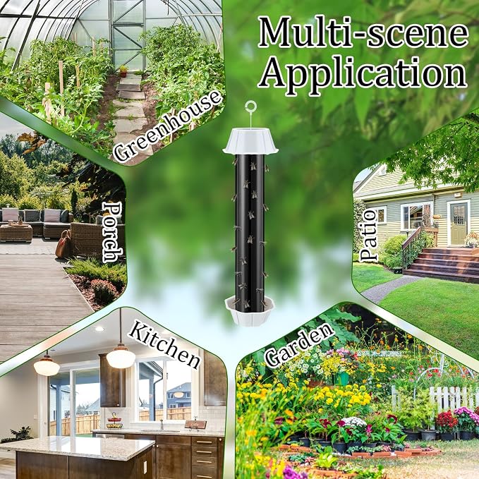 Qualirey Fly Traps for Indoor Outdoor Hanging Fruit Fly Stick Trap Sticky Mosquito for Home Insect 10 x 2.5 Inches(Black,8 Pcs)