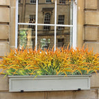 Ouddy Decor 16 Bundles Artificial Plants Outdoor Fake Grass Greenery Stems UV Resistant Faux Plastic Plants Shrubs for Spring Summer Garden Pathway Window Box Farmhouse Front Porch Home Decor, Orange