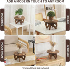 Plant Stand Indoor Wooden Plant Stool Round Stand Risers for Decor Plant Pedestal Stand Farmhouse Rustic Decorative Display Flower Holder Pedestal Board Brown