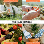 4 Pack Garden Pruning Shears, Stainless Steel Shears, Gardening Shears Scissors Pruning Shears for Gardening Tools (2pcs Green+2pcs Orange)