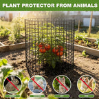 Plant Protector from Animals, 6 Set Plant Cages for Outdoor Plants 12'' x 16'' Metal Wire Protectors for Plants, Protection Cages with Stakes & Zip Ties, to Keep Rabbits Chicken Duck Out for Garden