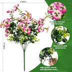 17 Inch Artificial Faux Pansy Flowers for Outdoor,Fake Pansies Flowers with Eucalyptus Leaves Fake Plants Greenery Boxwood Porch Patio Decor 6 Bundles(Light Purple,Rose White,Rose Red)