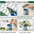 Floral Wire Netting, 4 x 118 Inch Mesh Netting with Plier, Protect Plant & Decorate Flower Arch, DIY Craft