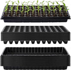 Vesici 20 Pack Seed Starter Trays, 72 Cell Seedling Trays with 1020 Flat Tray, Deep Plug Nursery Plant Pots for Germination, Water Collection, Indoor Outdoor Seed Starting & Transplanting