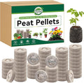 Halatool 100 Pcs 30mm Peat Pellets Block Potting Soil for Seedlings, Compressed Garden Soil Seed Starter Nutrient Peat Pods for Starting Seeds, Planting Flowers, Vegetables, Herbs