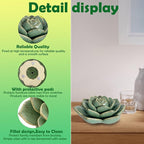 Ceramic Succulent Flowers Table Top with Stable Base, 3D Handmade Tablescape Decorative (Green)