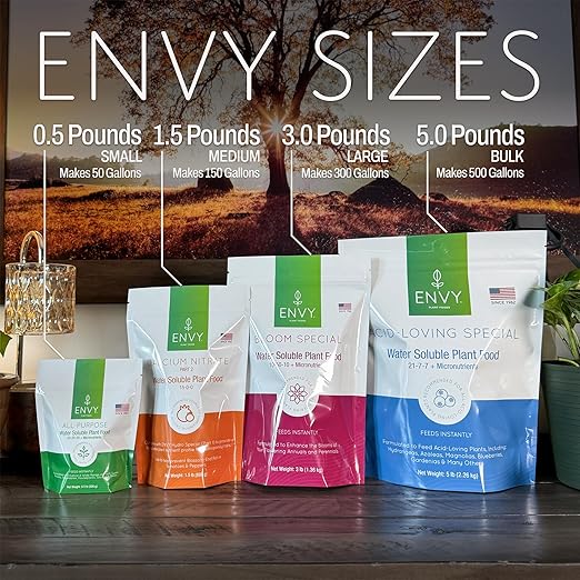 ENVY Bloom Special Plant Fertilizer for Flowering Plants, 9 Pounds - Makes 900 Gallons, for Indoor and Outdoor Plants, Pet Safe, Water Soluble, Made in USA
