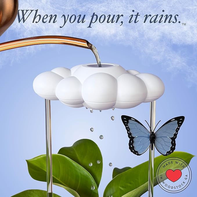 The Original Dripping Rain Cloud for Plants, Plant Watering Rain Cloud, Plant Lover Gifts, Plant Lady Gifts for Women, Plant Accessories (Cloud with Blue Butterfly)