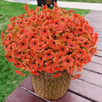 Artificial Mums for Outdoor Fall Decor Flowers, 12 Bundles Fall Decorations for Home Fake Mums Artificial Flowers, Fake Plants for Outdoor Planters UV Resistant for Porch Outside Yard