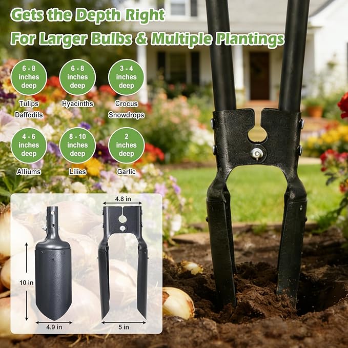 Post Hole Digger, 54” Manual Plant Hole Digging Tool for Gardening, Soil Plugging, Cultivating, Weeding,Heavy Duty Metal Holes Digger Tool with Sharp Blades for Fence Installation Bulbs Planting