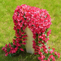 ATTGREAT Artificial Bougainvillea for Outdoors Faux Plants UV Resistant Flowers Fake Plastic Plants Realistic Silk Flowers for Porch Planter Garden Outside Hanging Decoration, 2Pcs (Rose Red)