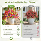Alupssuc 48 Bundles Artificial Flowers for Outdoors Decoration, UV Resistant Silk Faux Floral Spring Summer Fake Plastic Plants Greenery for Outside Indoor Home Porch Window Box Decor, Mix 4 Colors