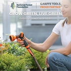 Giraffe Tools Garden Hose 3/4", Heavy Duty Water Hose, Flexible, Lightweight Hybrid Hose with Swivel Handle, 12ft Male to Female Fittings, Burst 600 PSI