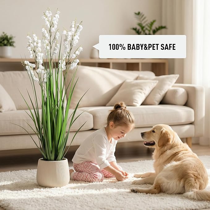 Fake Plants Home Decor Fake Flowers Artificial Plants Outdoor Tall Grass Plant Artificial Pampas Grass Decor Artificial Plants Indoor Fake Grass Living Room Decor Artificial Grass 36“2PCS White