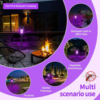 Qualirey 4 Pack Solar Bug Zapper Outdoor Waterproof Mosquito Repellent Killer Bug Zapper Lamp with LED Light for Outdoor Garden Patio Yard (Purple and Colorful Light,Black)