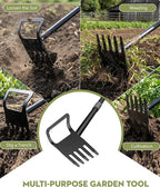 Garden Hoe, 60 Inch Adjustable 2-in-1 Hoe Garden Tool, Sharp Blade for Weeding & Soil Loosening in Garden & Yard
