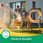 TomCare Garden Hose Holder Heavy Duty Water Hose Holder Holds 160 FT Hoses 4 Spikes Hose Reel Freestanding Hose Hanger Sturdy Hose Storage Stand for Outside Yard Lawn