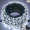 JMEXSUSS 200 LED White Christmas Lights Outdoor, 66ft Connectable Christmas Tree Lights Indoor Green Wire, 8 Modes Waterproof Twinkle String Lights Plug in for Wedding Party Xmas Decorations