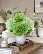 DuHouse 4Pcs Large Hydrangea Artificial Flowers,20 inch Latex Real Touch Hydrangeas for Home Wedding Bouquets Centerpieces Party Living Room Decoration(2Pcs Light Green+2Pcs Green)