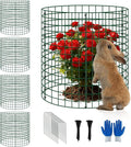 4 Pack Plant Protectors from Animals, 12''x14'' Metal Plant Cages for Outdoor Plants, Garden Plant Protector with Stakes & Zip Ties, Keep Rabbits Squirrels Out, Plant Cage for Flowers Vegetables