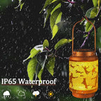 Solar Lanterns Outdoor Waterproof Gifts for Women Grandma Gifts for Mom Human Dog Projection Garden Decor Solar Hanging Lantern Metal for Patio Yard Festival Pathway Landscape