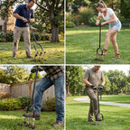Manual Lawn Aerator Tool, Hollow Tines Plug Lawn Core Aerator, Heavy Duty Hand Soil Aerator Tool with Adjustable Handle, Grass Aeration Garden Tools for Lawn Care, Compacted Soil, Yard
