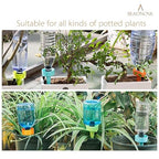 BEADNOVA Plant Self Watering Spikes Automatic Irrigation Equipment Adjustable Self Watering Spikes for Plants with Slow Release Control Valve (Orange Blue Green, 6pcs)