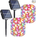 Joomer Solar Fairy Lights, 2-Pack Total 80FT 240LED Solar String Lights Outdoor Waterproof 8 Lighting Modes for Fence Party Garden Patio Yard Home Holiday Tree Outdoor Decoration (Multicolor)