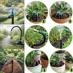 240FT Drip Irrigation System for Garden: 1/2" Quick Connect PE Tubing Automatic Water Sprinkler Kit Adjustable Misting Part 1/4" Watering Hose for Outdoor Raised Bed Plants Flower Yard Greenhouse