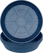 Plant Saucer 8 Inch 4 Pack 6 8 10 12 14 16 18 20 25, Plastic Plant Trays for Pots，Extra-Deep Plant Water Dray Tray, Bird Bath Bowl, Heavy Flower Plant saucers Indoors and Outdoor No Holes 8in-4 blue