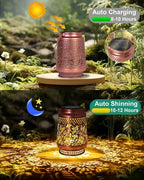 Solar Lanterns Outdoor Waterproof Hummingbird Elegant Garden Decor Birthday Gifts for Women Mom Grandma Sister Metal Hanging Solar Lights Outside Decorations for Backyard, Patio, Lawn, Porch
