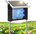 LANGY 10W Solar Bug Zapper Outdoor, 4500V Mosquito Zapper Outdoor Solar Waterproof Fly Zapper w 365nm Light, 5Ah Battery, 16.4ft Cord & Brush, Rechargeable Wireless Fly Insect Zapper Mosquitos Trap