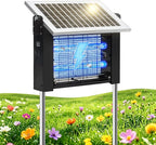 LANGY 10W Solar Bug Zapper Outdoor, 4500V Mosquito Zapper Outdoor Solar Waterproof Fly Zapper w 365nm Light, 5Ah Battery, 16.4ft Cord & Brush, Rechargeable Wireless Fly Insect Zapper Mosquitos Trap
