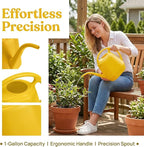Fasmov Plastic Watering Can, Yellow, 1-Gallon