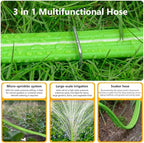 Heavy Duty Sprinkler Soaker Hose 75 FT, Flat Garden Hose with Holes, Efficient Flexible Irrigation Hose for Yard, Lawn and Garden, Includes Stakes (25FT x 3Pack)