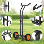 Heavy Duty Plant Dolly with Wheels, Adjustable Plant Caddy Pot Mover, No-Bend Rolling Garden Trolley with Suction Cups & Strap for Indoor Outdoor Planters, Black