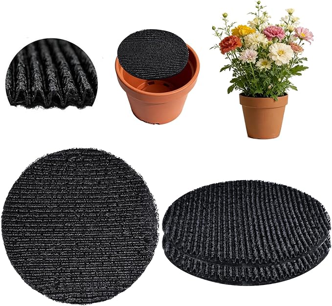 3Pcs 6.3inch Pot Mesh Drainage Discs Double Layer Plant Pot Hole Insert Pads Thickened Bonsai Pot Bottom Grid Mat Mesh Reusable for Indoor Outdoor Potted Plant Prevent Soil Loss Keep Roots Healthy