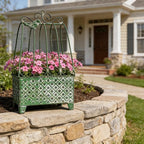 2-Piece Vintage Metal Birdcage Planter Set, Rustic Distressed Plant Holder, Farmhouse Floral Containers for Indoor Outdoor Garden, Patio & Tabletop Decor