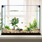 Moonorange Reptile Artificial Plants, Big Terrarium Plants Decorations Supplies, Aquarium Fish Tank Plants, Amphibian Habitat Hideout Tank Accessories(L Set-3pcs/H)