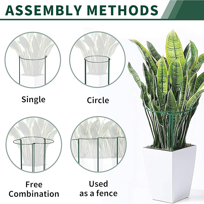 10 Pack Peony Cages and Supports, 10" (W) x 16"(H) Plant Support, Heavy-Duty Metal Plant Support Stakes, Plant Stakes for Outdoor & Indoor Plants, Perfect for Flowers and Vegetable