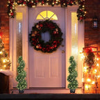 THE BLOOM TIMES 3ft Artificial Topiary Trees Set of 2, 36 inch Faux Cedar Cypress Spiral Topiary Trees Outdoor - Fake Plants for Garden Front Porch Indoor Outside Planter Decor 3 Foot