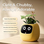 Smart Pet Planter, Smart Plant Pot, With Artificial Intelligence, Time Weather Display, And Multiple Expressions Animation,Lovely Plant Companion, For Desktop Decoration, Gifts,Plant-Free (Lemon)