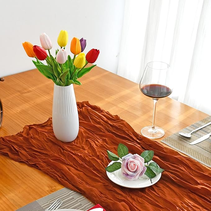 Mandy's Multicolor Artificial Tulips Flowers Centerpiece, 13.5" Lifelike PU Fake Floral Stems 20pcs for Kitchen Island & Dining Table, Spring Decor for Easter