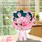 Bonsion Preserved Flowers Gifts for Women, Flower for Delivery, Pink Roses Gifts fo Her, Preserved Roses Bouquets, Birthday Gifts for Grandma, Mothers Day Flowers for Wife