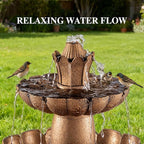 MO 48.8" 3-Tier Freestanding Water Fountain Outdoor Garden, Like Stone Large Bird Bath with Pump, Outdoor Waterfall Feature for Yard Patio Home Decor