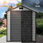 DWVO 6x4 FT Outdoor Storage Shed with Reinforced Floor, Resin Storage Shed with Lockable Door, Window and Vents, Waterproof Plastic Tool Storage for Garden Patio Backyard