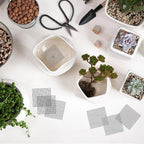 Square Pot Hole Mesh Screen Pad 2 Inch, 50 Pcs Plastic Bonsai Mesh for Plant Pot Drainage Cover Screen, Nursery Planter Bottom Drainage Inserts Grid Mat for Potted Succulent