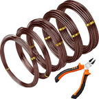 Mudder 5 Roll Aluminum Bonsai Training Wire Tree 160 Feet Total with Bonsai Wire Cutter Anodized Training for Holding Branches Small Trunks(1/1.5/2/2.5/3mm,Brown)