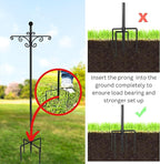 LaLaGreen Shepherd Hooks Outdoor (60 Inch, 2 Pack) Hook for Hanging Flower Basket for Plants, Black Tall Heavy Duty Hanging Stakes Plant Hanger Bird Feeder Outside, Lantern, Wind Chime, Garden Decor